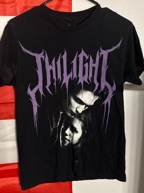 Twilight Fan Graphic Tee - Black with Purple Print